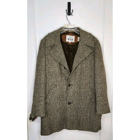 Size 40 Vtg Woolrich Tweed Jacket Coat Fur Lined Winter Style 30122 - Picture 1 of 6